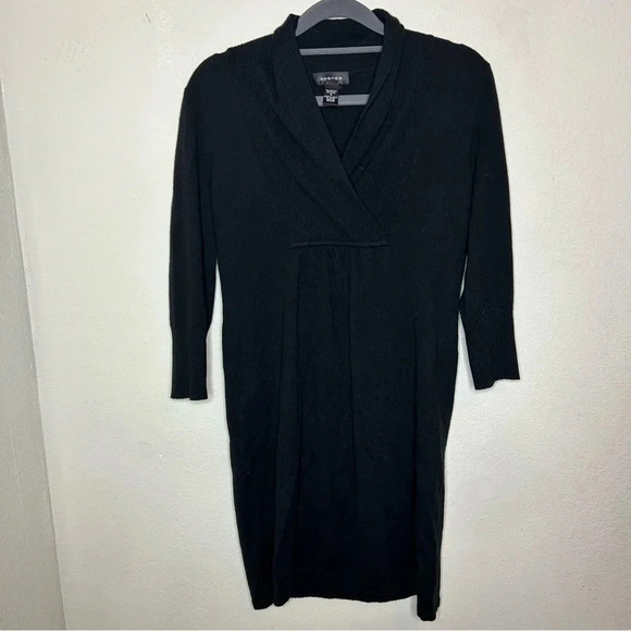 Spense Black Wool Blend 3/4 Sleeve Sweater Dress Size Small - Picture 1 of 6